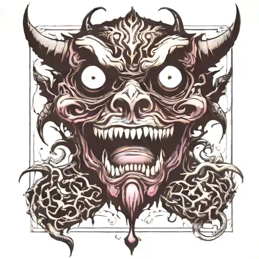 Extremely Dark And Incomprehensible But Very Scary And On The Knee With The Eyes Of A Monster