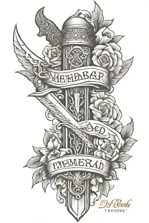 Dager Knife Memorial Tattoo For Dad