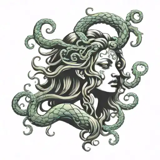 Medusa Head Emerging Centrically