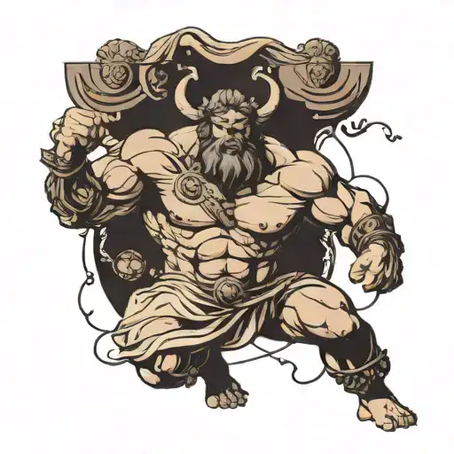 Greek Titan Atlas Holding The Earth