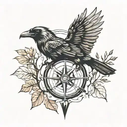 2 Flying Ravens Compass Tree