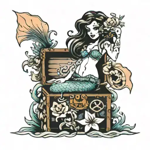 Mermaid Treasure Chest Filled