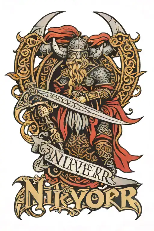 Name Of My Son 'Niyor' In A Viking Medieval Design