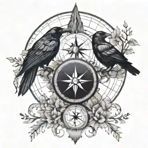 2 Ravens Compass Tree Mountains