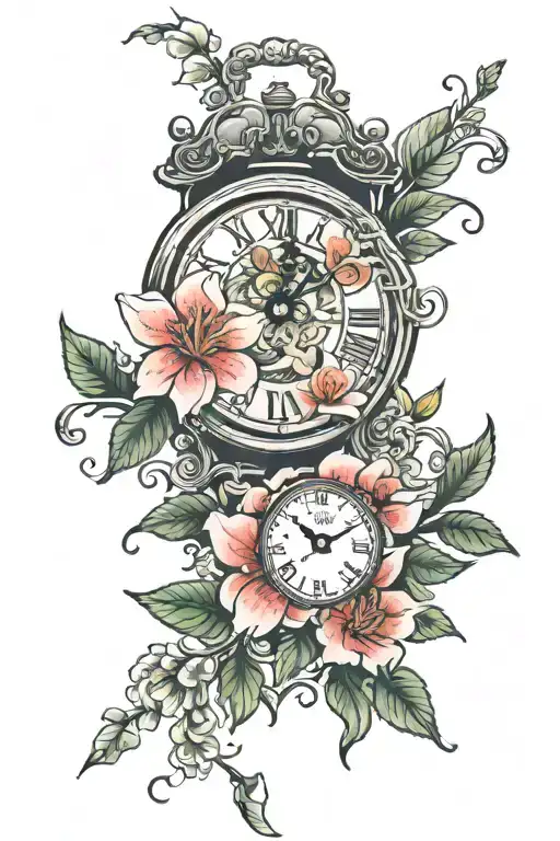 Clock With Azaleas