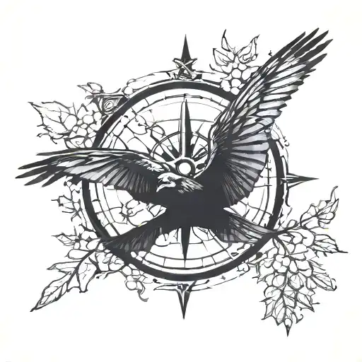 2 Flying Ravens Compass Tree