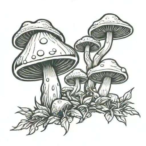 Line Work Of Mushroom