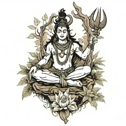 Lord Shiva In The Forest On Arm