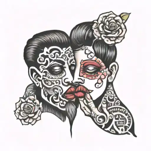 Interlocking Pinky Finger With A Lip Kiss Tattoo Ai