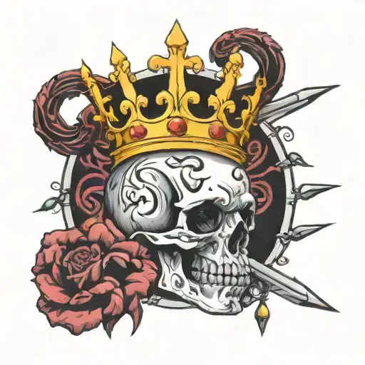 Sagittarius King Crown Skull