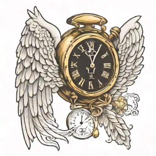 Broken Clock Angel Wings For Stillbirth Baby