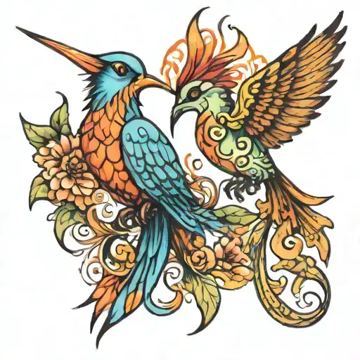 A Phoenix And A Hummingbird