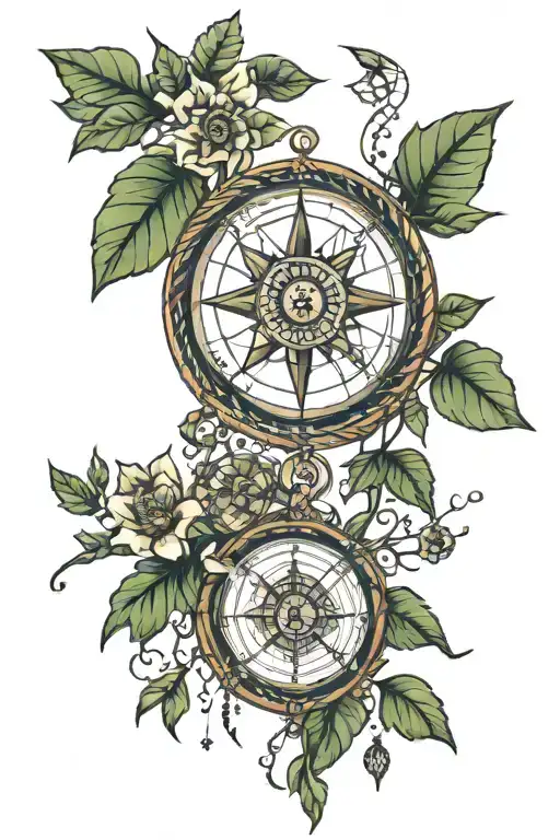 Native American Geometric Dreamcatcher Compass With Ivy Vines