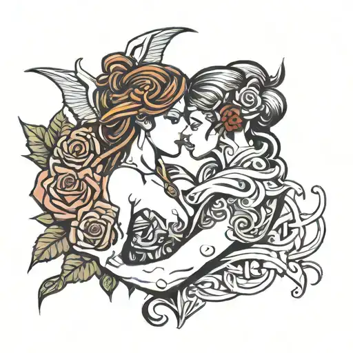 Lilith And Rose Intertwined