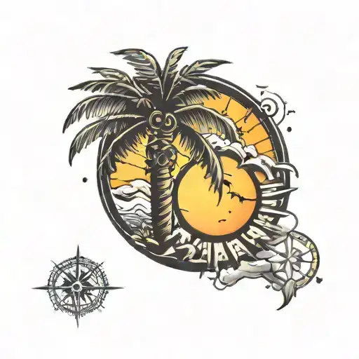 Palm Tree Sun Travel Galaxy