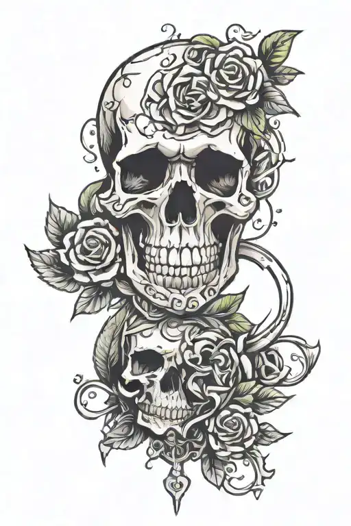 Recycle Symbol With Skull Inside