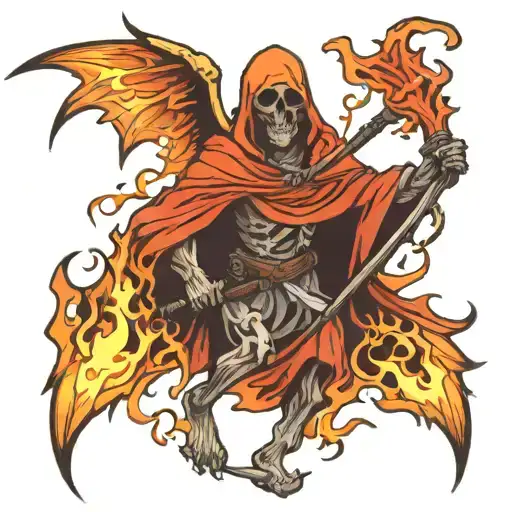 Flaming Reaper Full Body