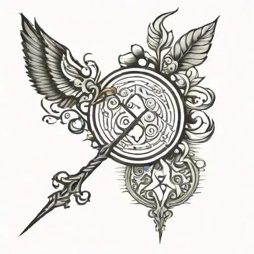 Minimalist Tattoo Design Of Four Elements For Four Friends