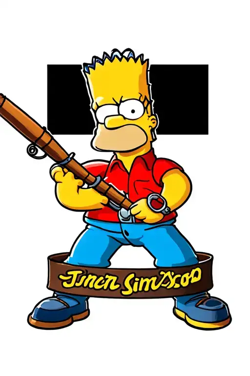 Bart Simpson With Fishing Rod