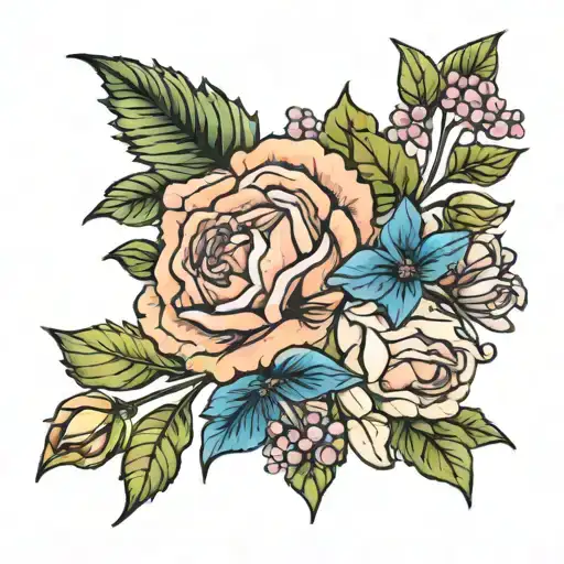 January October March Birth Flower Bouquet