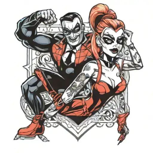 A Mix Of Harley Quinn And Spider Man