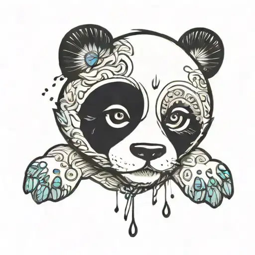 Panda Inside A Puppy Paw Print