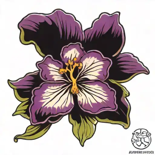 African Violet One Violet Flower