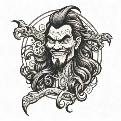 Chicano Man Long Hair Evil Grin No Hat