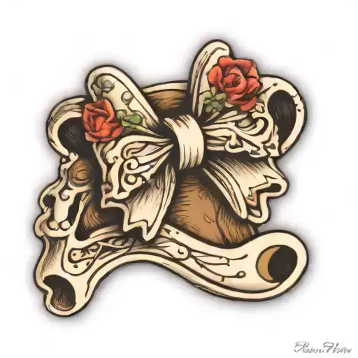 A Dog Bone With A Delicate Bow Around It