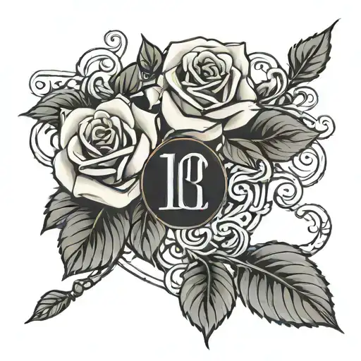 Jennie With 10-30-86 In Roman Numerals Over A Rose