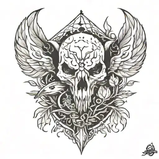 Raven Skull Forest Wolf