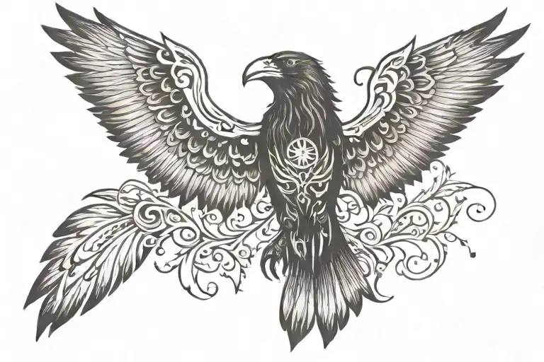 The Crow Film Motif Tattoo Consisting