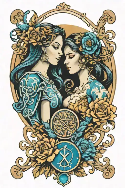 Aquarius And Virgo Zodiac Symbol Combined