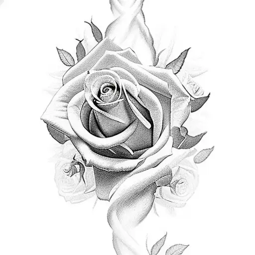 Jesus And Roses For Forearm Sleeve