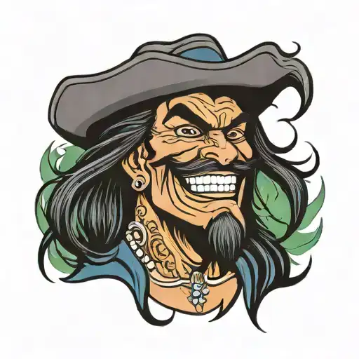Chicano Man Long Hair Evil Grin No Hat