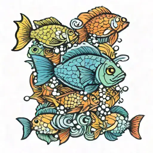 A Police Badge Morphing Into A School Of Colorful Fish Swimming Underwater