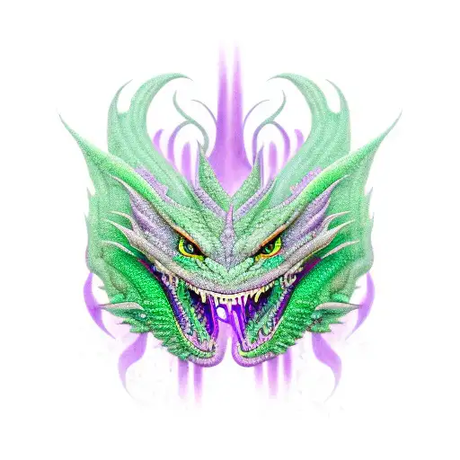 Green Dragon With Purple Eyes