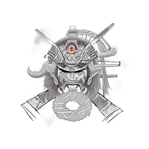 A Samurai Warrior With A Dragon Tattoo On Their Back