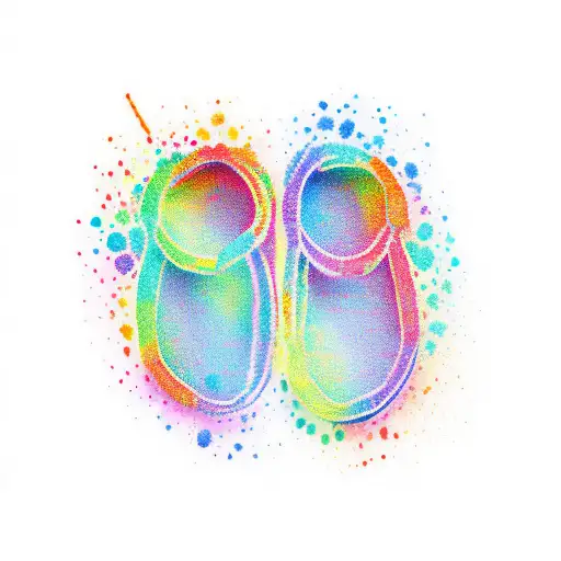 Rainbow And Baby Footprint