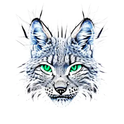 Black And White Lynx With Emerald Colour Eyes