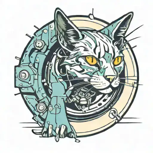 A New-school Design Of A Brake Disc With A Walking Cat Silhouette
