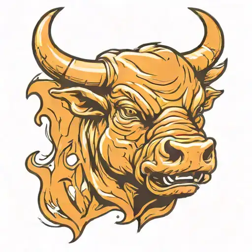 Bull Ripping Through Skin