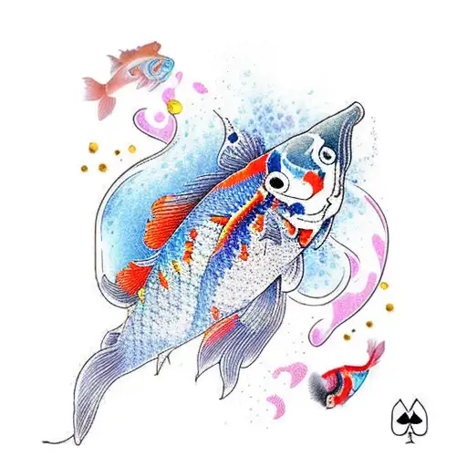 Ace Of Spades With Koi Fish Inside