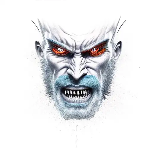 Half Demon Half Bearded Human