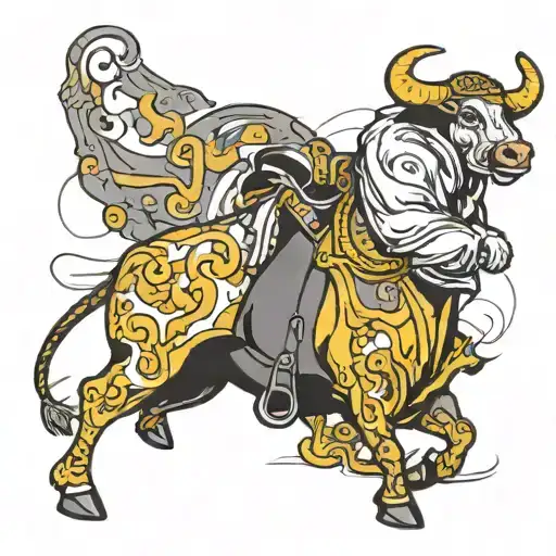 Emotional Bullfighter With Music Notes In The Background