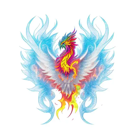Phoenix Coming Out Of Dragon Fire