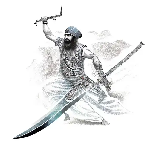 A Serbian Bandit From The Turkish Period Wielding A Mystical Sword