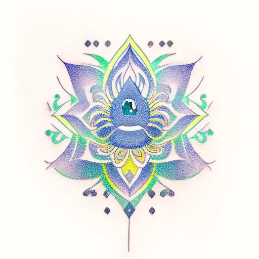 A Mental Health Tattoo That Includes A Lotus Flower And Pokemon