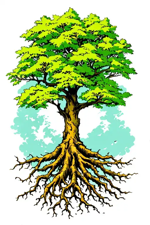 Gaelic Rowan Tree With Roots Extending