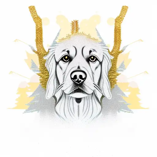 Combine A Golden Retriever And A Tree In A Surreal And Whimsical Way